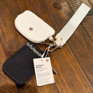 lululemon athletica Black and White Dual Pouch Wristlet